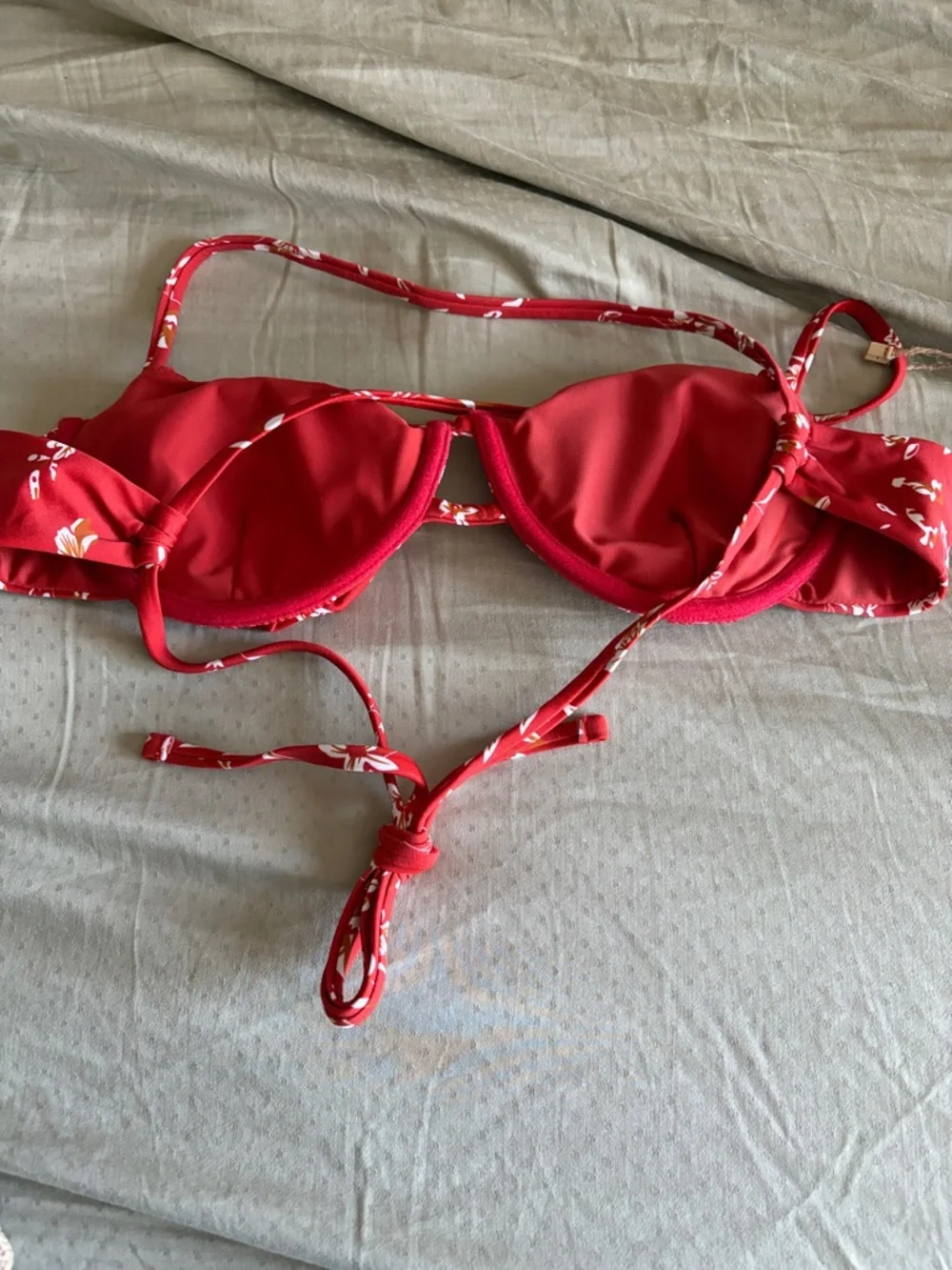 Berlook Red Floral Two-Piece Bikini Set - Small NWT - Picture 5 of 7